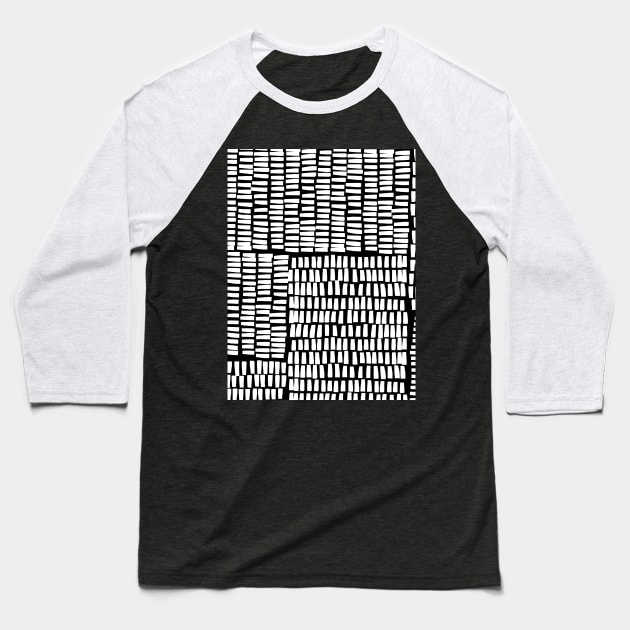 Monochrome Line Pattern Baseball T-Shirt by OneThreeSix